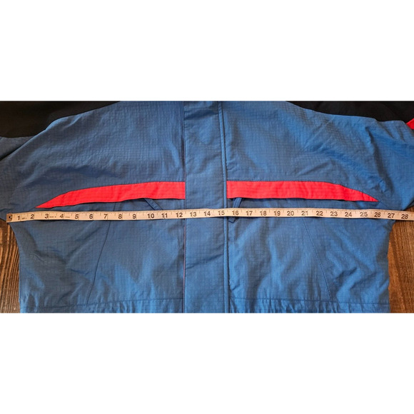 Vintage Lands End Mens Windbreaker Jacket Large Blue Hooded Full Zip Outdoors - Picture 11 of 13